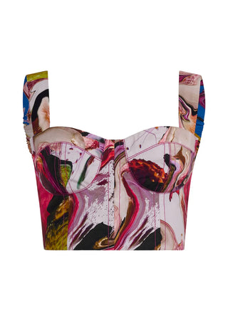 SS26 Natural Bustier Reversible - Lychee Print
