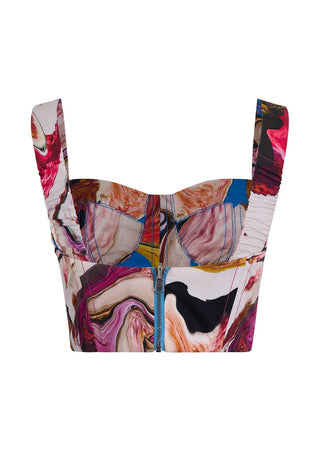 SS26 Natural Bustier Reversible - Lychee Print