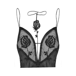 Rose Sheer Tie-up Top