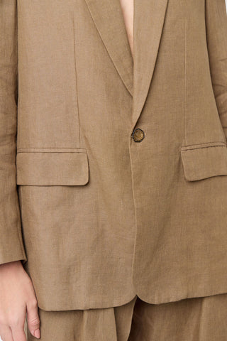 SS26 Camel Open Back Blazer