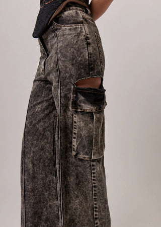 Denim Palazzo - Black