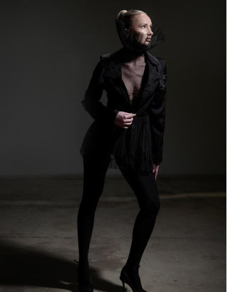 Harmony Couture Hand Embroidered Sheer Cutout Jacket