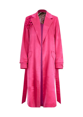 SS26 Satin Raspberry Coat