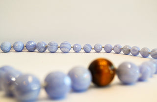 Diamond Cut Chalcedony and Tiger Eye Necklace