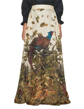 Wild Printed Silk Maxi Skirt
