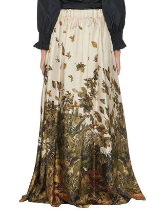 Wild Printed Silk Maxi Skirt