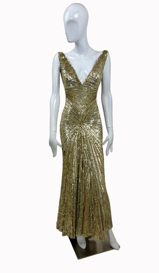 Vintage Elie Saab Sunburst Sequin Dress