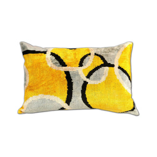 SILK AND COTTON "CIRCLES" THROW PILLOW