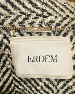 ERDEM FW24 Runway Cropped Herringbone Jacket
