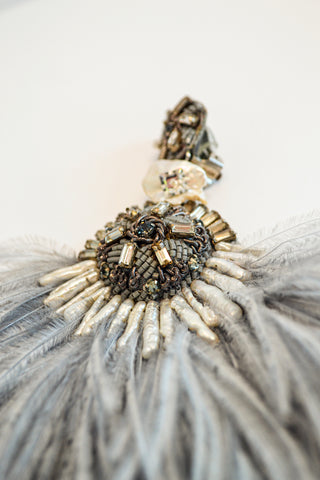 Ranjana Khan Ostrich Feather Clipon Earrings